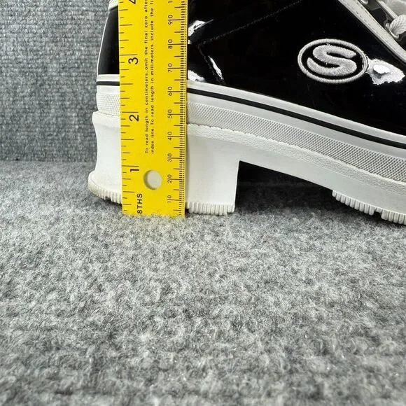 Skechers Heartbeat Loud Platform Sneakers Womens 8.5 Black Patent Y2K Chunky Vtg - Picture 5 of 11